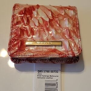 Brahmin Jane Pink Flamingo Melbourne Leather Wallet